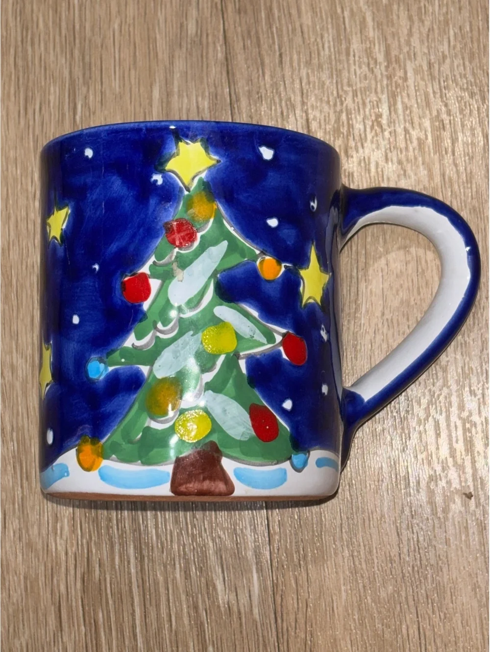 VTG Starbucks Sberna Deruta Christmas Tree Mug Hand Painted Italy 1999 RARE HTF